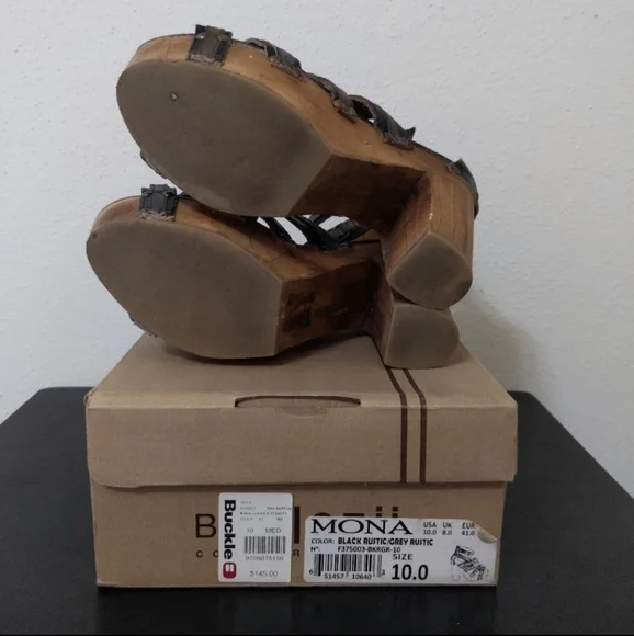SOLD Bed Stu Mona Sandals sz 10 Rustic Black / Gray RARE VHTF in Box - Picture 7 of 11